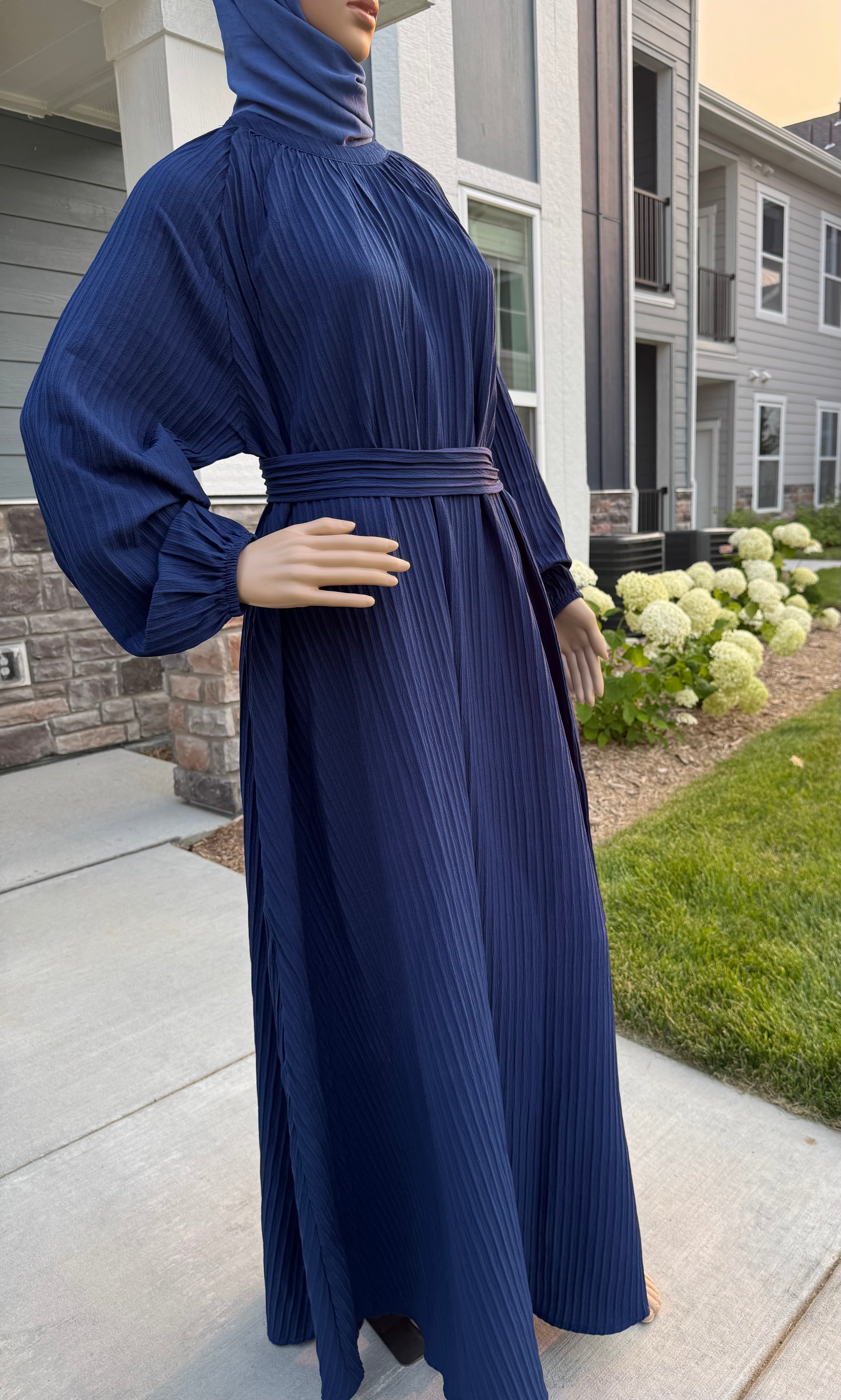 Waffle Dress - Navy