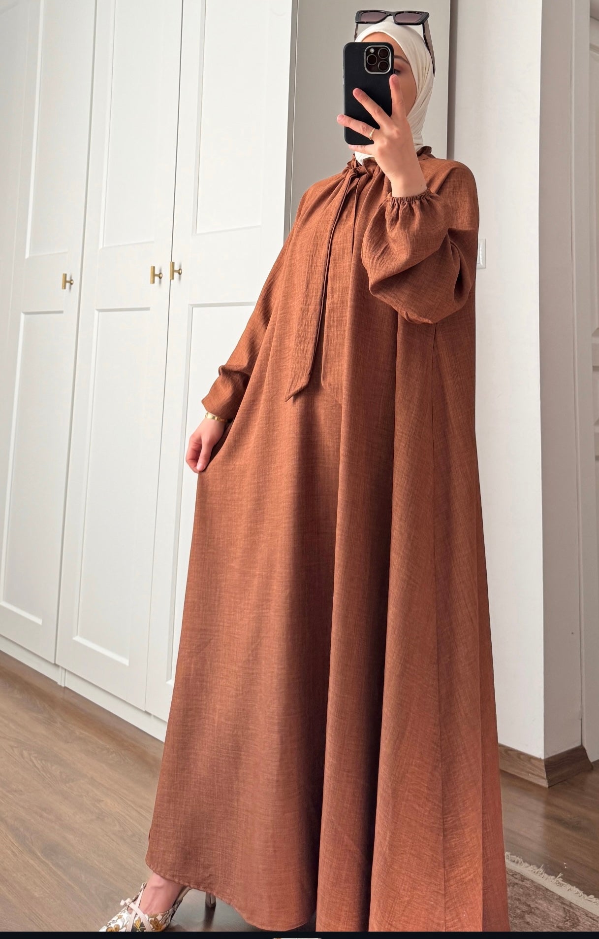 Venice Linen Dress - Brown