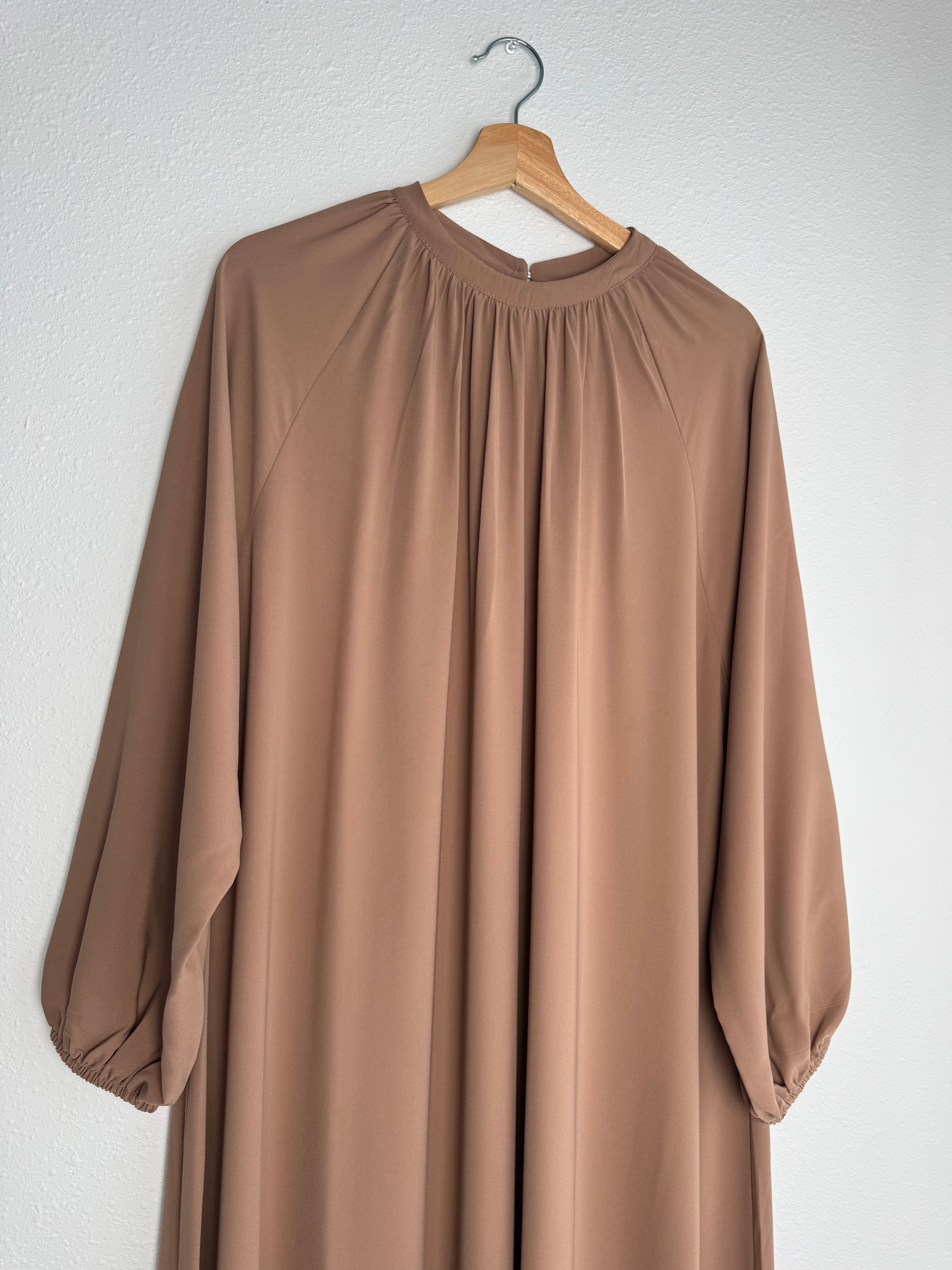 Camel Gathered  Neckline - Egyptian Silk