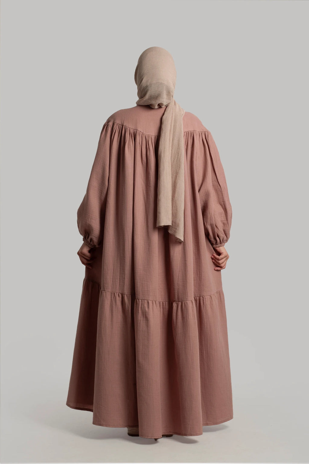 Muslin Button Dress - Powder Pink