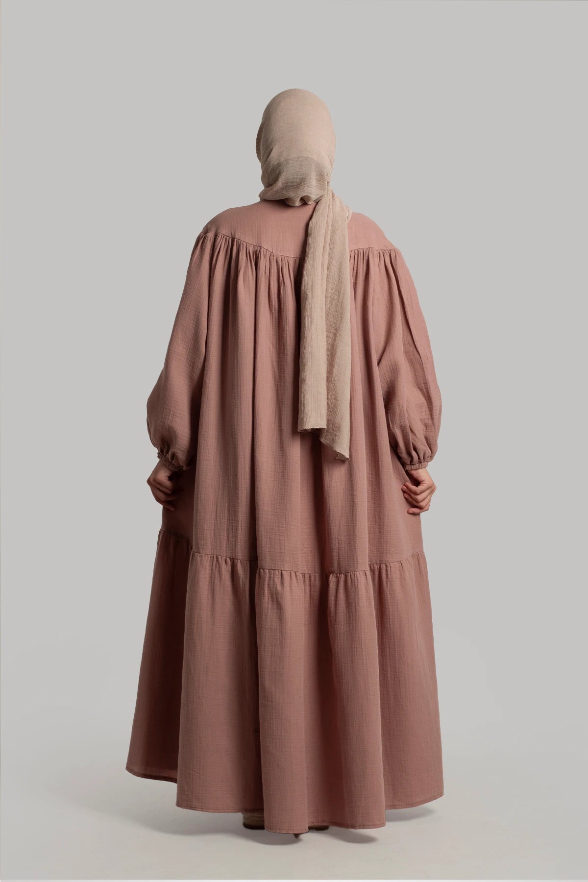 Muslin Button Dress - Powder Pink